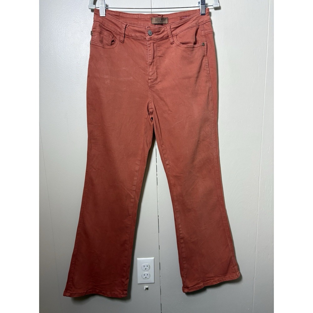 Judy Blue 29 Salmon Pink High Rise Bootcut Jeans Stretch Boho Retro Western Pant